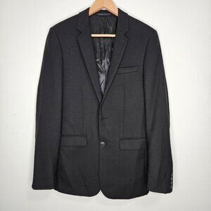 SANDRO Men's Blazer Jacket Sz S Black Wool Single Breast